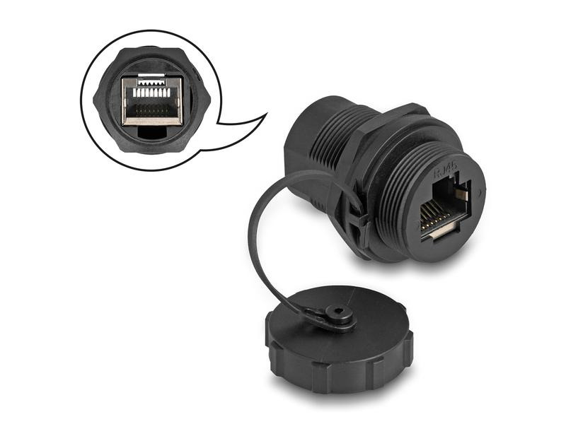Delock Kupplung RJ45 Cat.6A mit Verschlusskappe 1 Stück