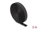 Delock Klettband auf Rolle mit Schlaufe Schwarz, 3 m
