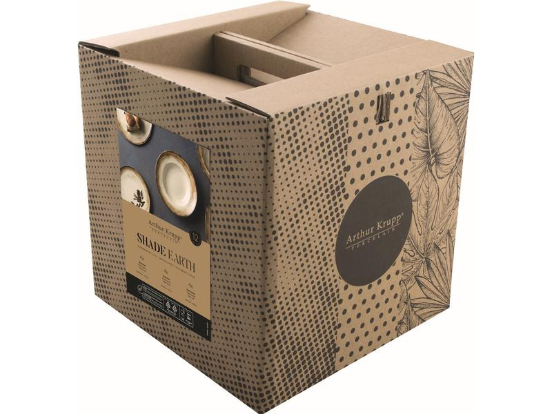 Arthur Krupp Speise-Service Shade Earth 12 Stück, Braun/Weiss