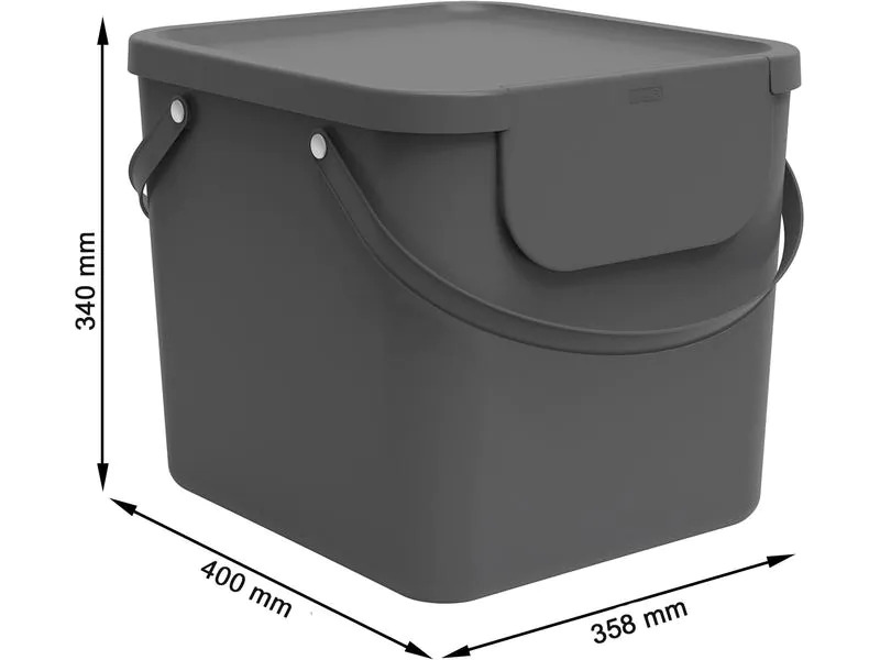 Rotho Recyclingbehälter 40 l, Blau/Grau/Schwarz