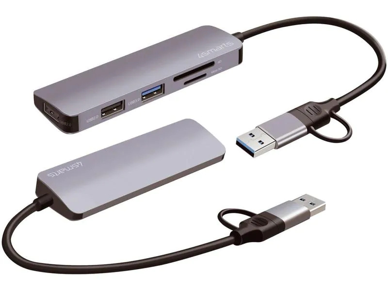 4smarts USB-Hub 5in1 Universal Multiport Hub USB-A/USB-C