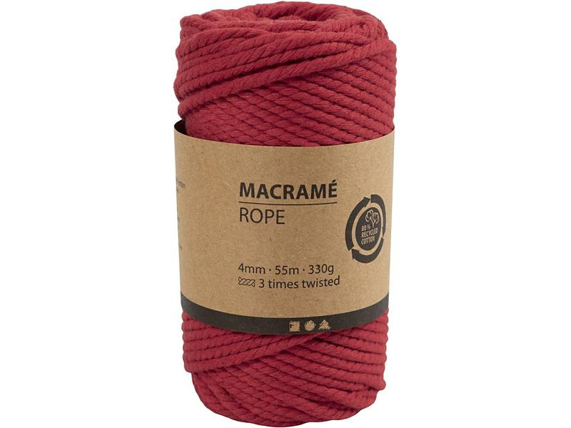 Creativ Company Baumwollgarn Macramé Kordel Rot