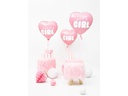 Partydeco Folienballon Its a girl Rosa/Weiss, Herzförmig