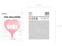 Partydeco Folienballon Its a girl Rosa/Weiss, Herzförmig