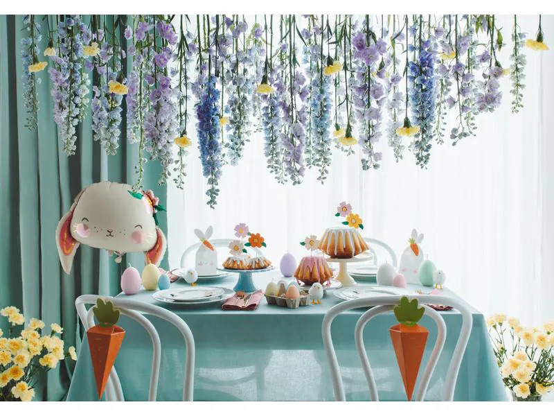 Partydeco Folienballon Kaninchen 65 x 55 cm, Mehrfarbig