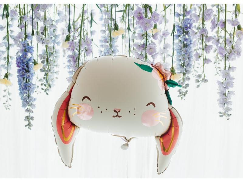 Partydeco Folienballon Kaninchen 65 x 55 cm, Mehrfarbig