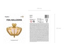 Partydeco Folienballon Krone 52 x 42 cm, Gold