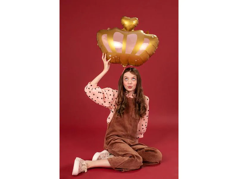 Partydeco Folienballon Krone 52 x 42 cm, Gold
