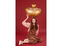 Partydeco Folienballon Krone 52 x 42 cm, Gold