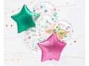 Partydeco Folienballon Mehrfarbig/Transparent, mit farbigen Konfettis