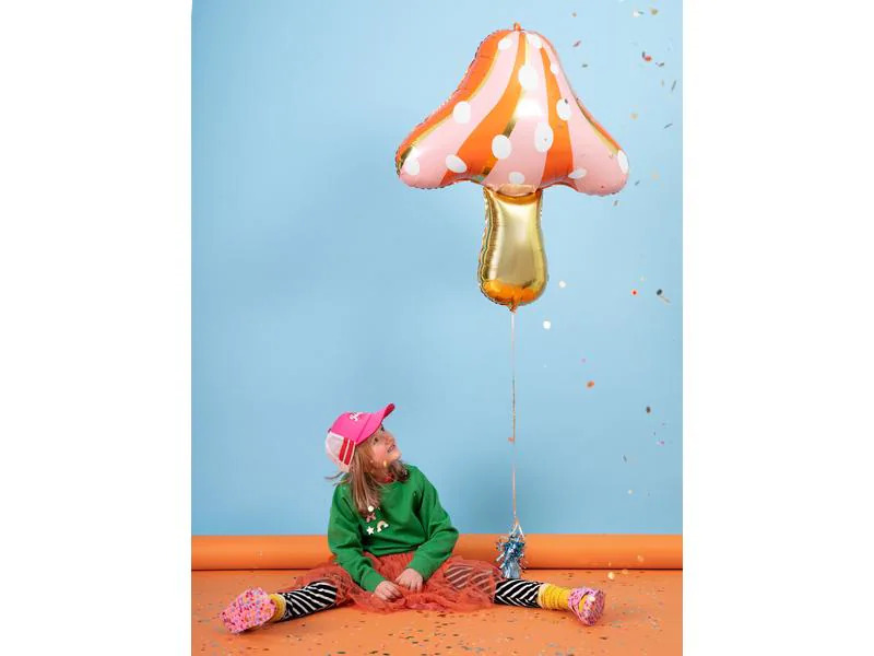 Partydeco Folienballon Pilz Gold/Orange/Rosa