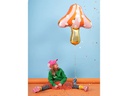 Partydeco Folienballon Pilz Gold/Orange/Rosa