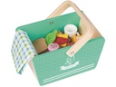 Spielba Holzspielwaren Spiel-Lebensmittel Picknick-Korb aus Holz mit Zubehör