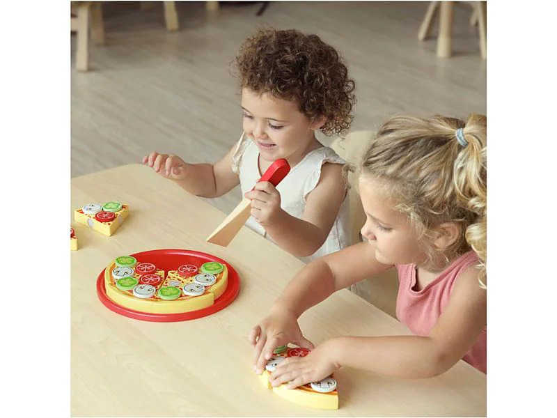 Viga Spiel-Lebensmittel Spielpizza aus Holz
