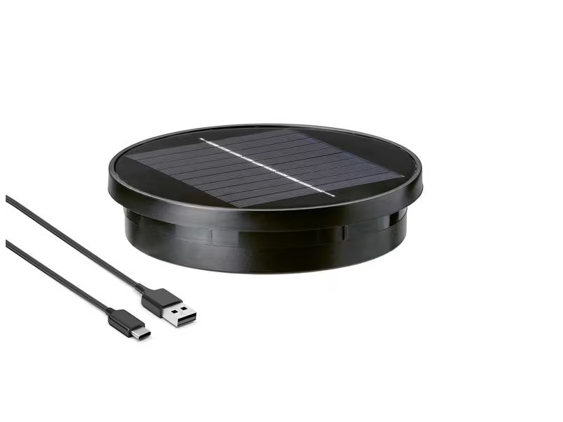 STT Solarpanel USB Ersatz, Rund, Schwarz