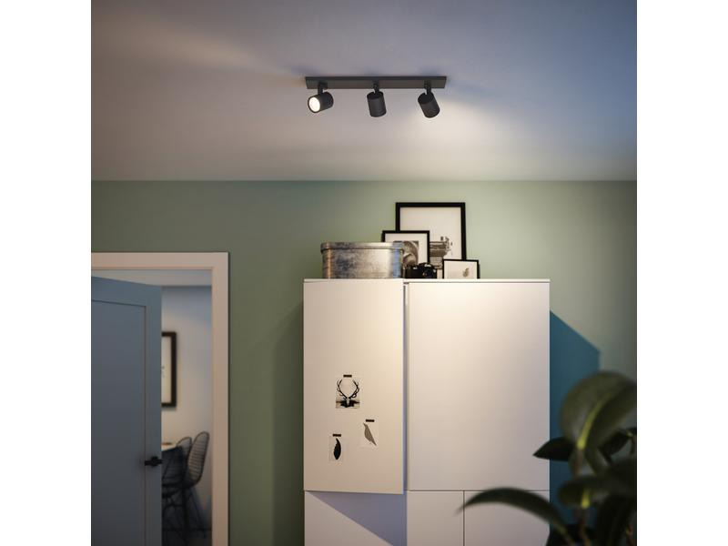Philips Aufbauspot MyLiving Runner, 3 x GU10, 20W, Schwarz