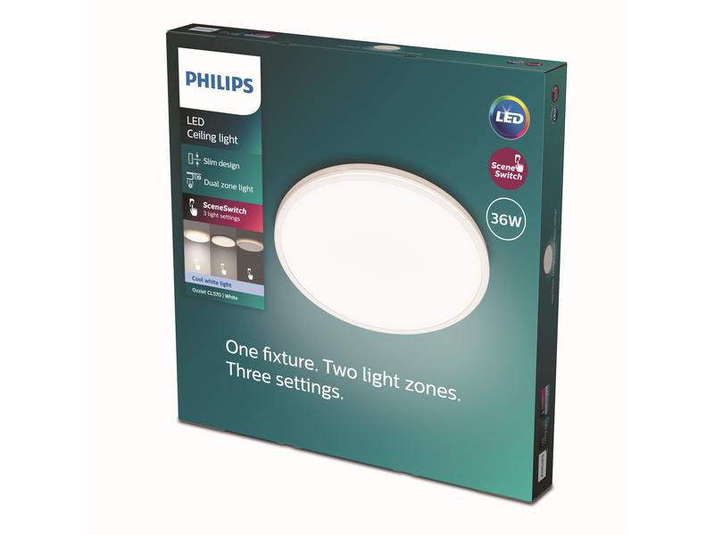 Philips Deckenleuchte Ozziet CL570, Ø 50 cm, 36W, 4000K, Weiss
