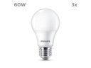 Philips Lampe (60W), 8W, E27, Warmweiss, 3 Stück