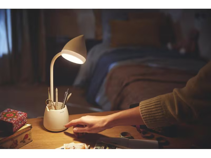 Philips Schreibtischleuchte Hat, 4.5W, 3000-5700 K, Weiss