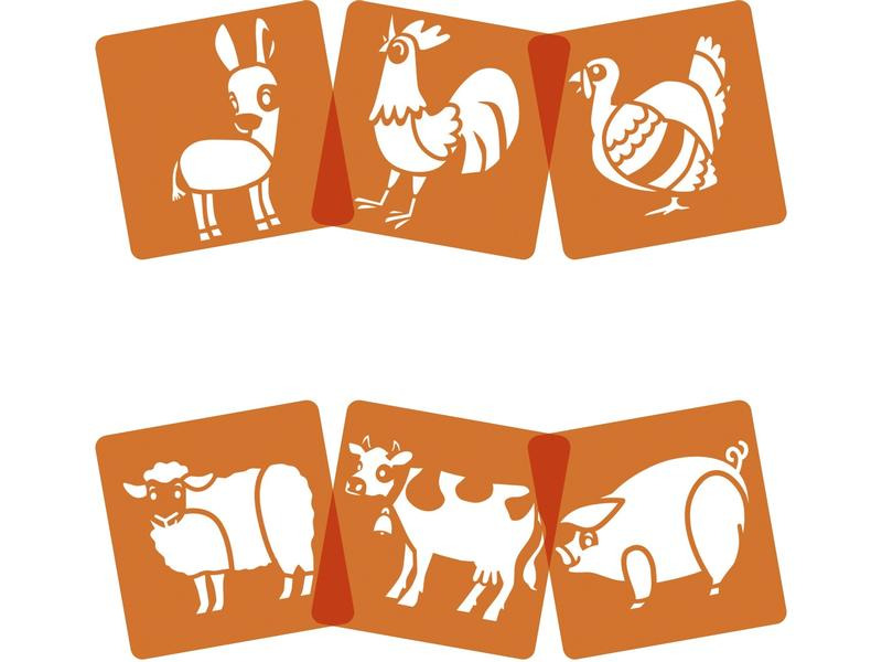 Avenue Mandarine Schablone 15 x 15 cm, Bauernhof