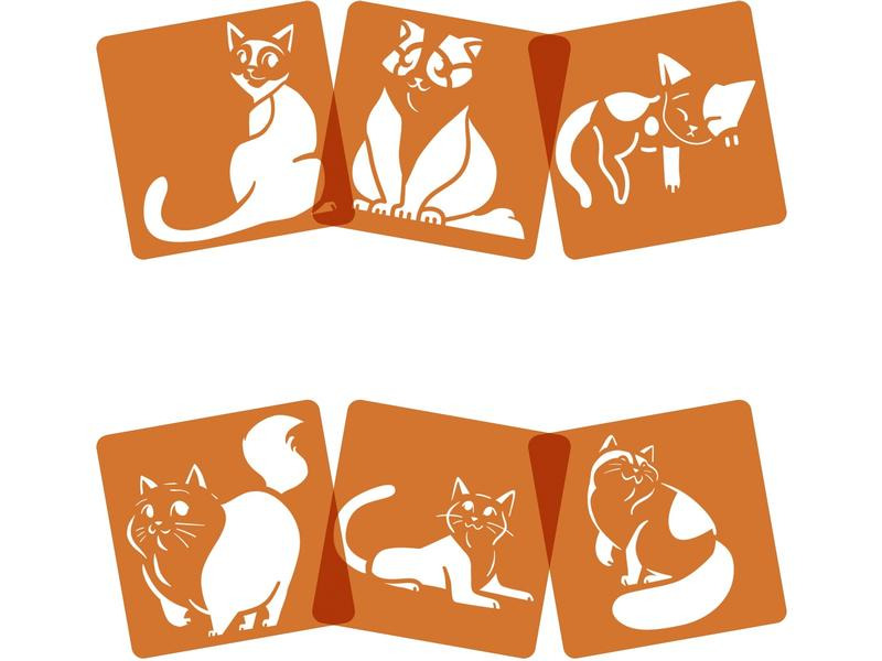 Avenue Mandarine Schablone 15 x 15 cm, Katzen