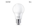 Philips Lampe (60W), 8W, E27, Warmweiss, 6 Stück