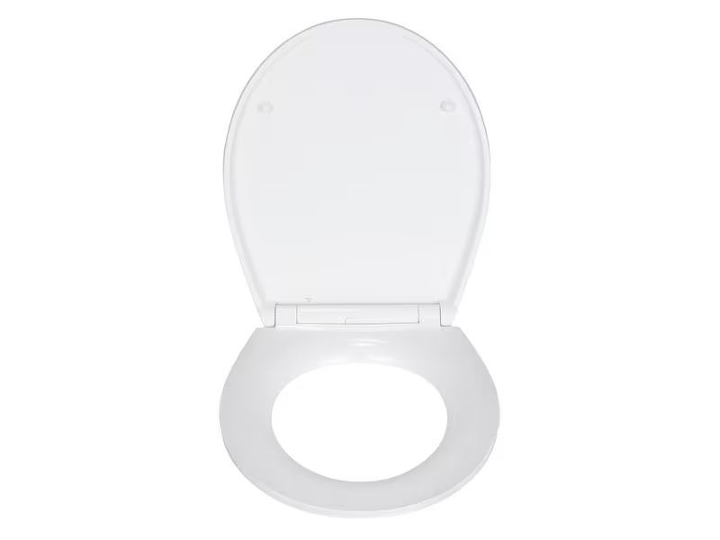 Wenko Toilettensitz Grey Marble Absenkautomatik, Gelbgold/Grau