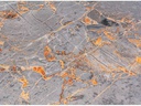 Wenko Toilettensitz Grey Marble Absenkautomatik, Gelbgold/Grau