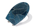 Wenko Toilettensitz Big Leaves Absenkautomatik, Blau/Grün