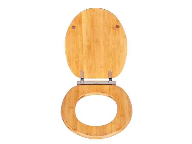 Wenko Toilettensitz Bambusa mit Fix-Clip, Hellbraun