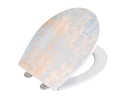 Wenko Toilettensitz Agate Absenkautomatik, Gold/Weiss