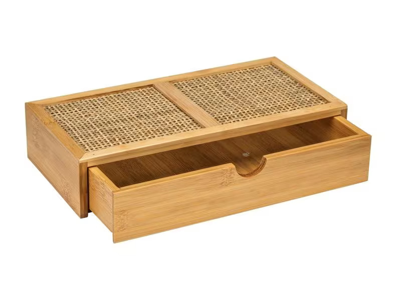 Wenko Aufbewahrungsbox Allegre mit Schublade, Hellbraun