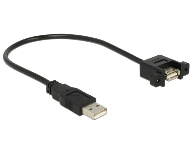 Delock USB 2.0-Einbaukabel USB A - USB A 0.25 m