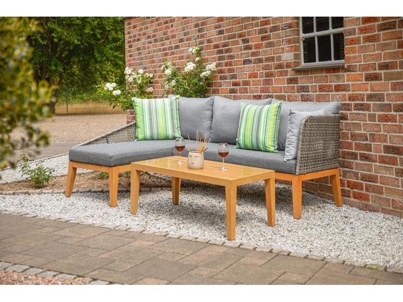 Greemotion Loungeset Jana, Braun/Grau, 3 Sitzplätze