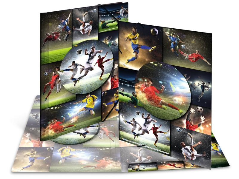 HERMA Gummibandmappe A3 Football, Karton, mit Innendruck