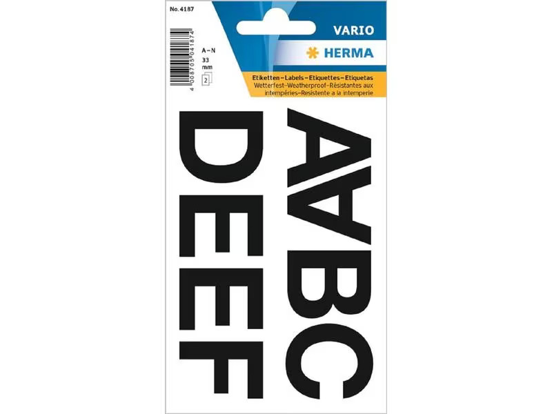 Herma Stickers Mini-Etiketten Buchstaben A – N, 34 mm, 2 Blatt