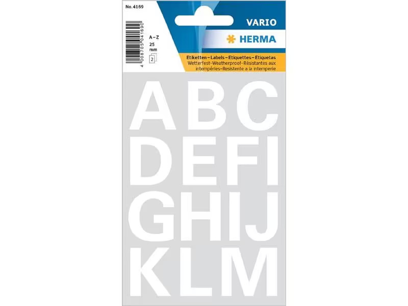 Herma Stickers Mini-Etiketten Buchstaben A – Z, 25 mm, 2 Blatt