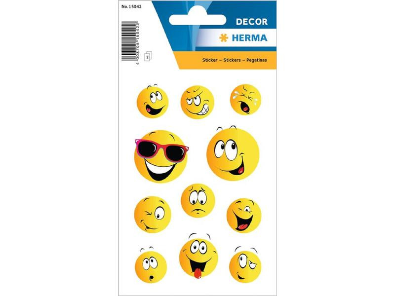 Herma Stickers Motivsticker Happy Face, 3 Blatt