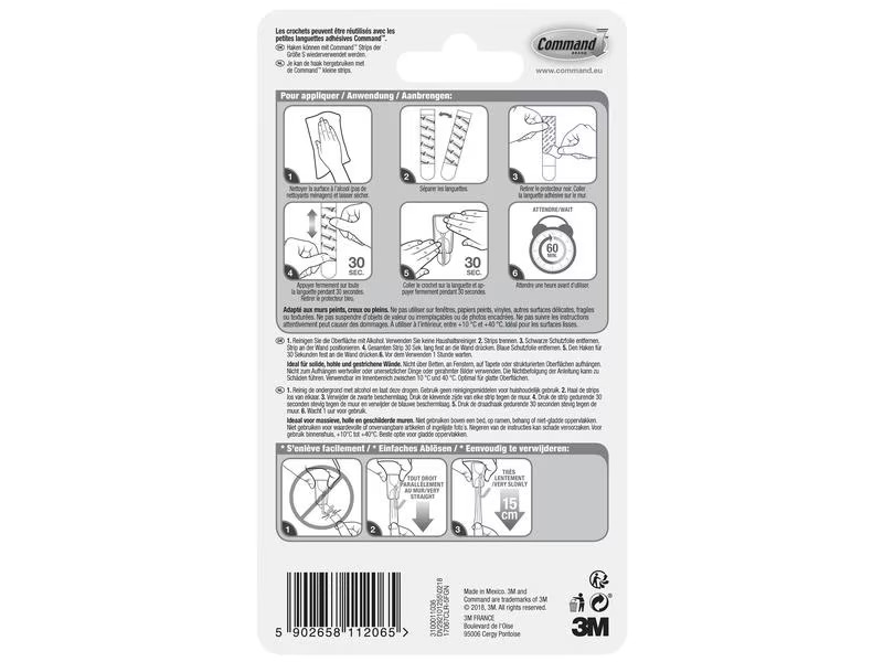 Command Klebehaken 0.225 kg, Transparent