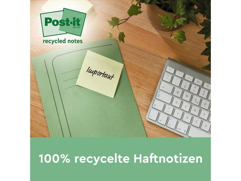 Post-it Notizzettel Super Sticky Recycling 70 Blatt, Gelb
