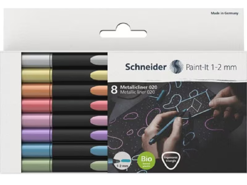 Schneider Fineliner Metallicliner Paint-it 8 Stück