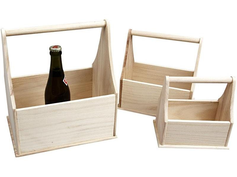 Creativ Company Holzartikel Flaschenträger 3 Stück