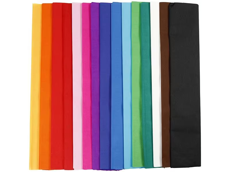 Creativ Company Krepppapier 50 cm x 2.5 m,  15 Stück, Mehrfarbig