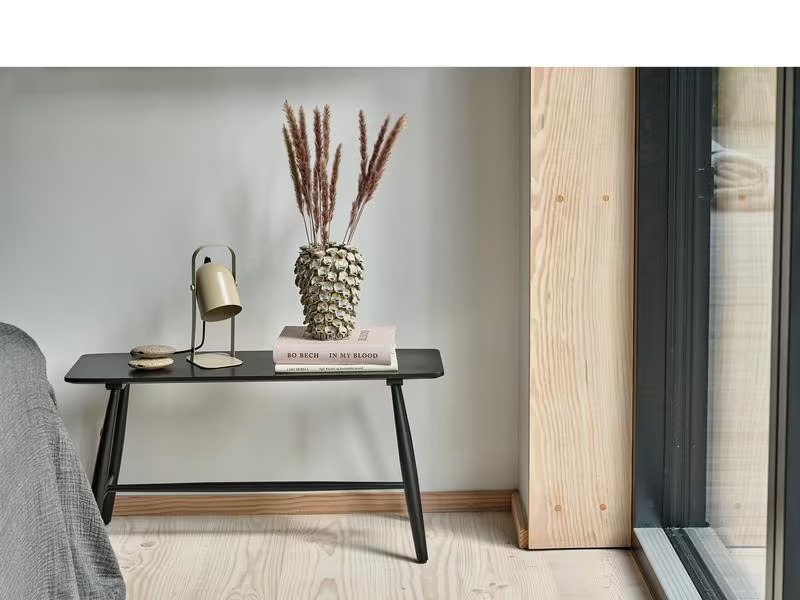 Villa Collection Bank Bast 90 x 45 cm, Schwarz