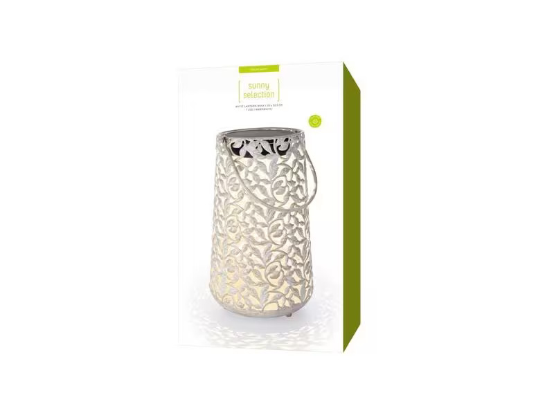 STT Laterne Solar Antic Rosy, Ø 20 cm, Weiss