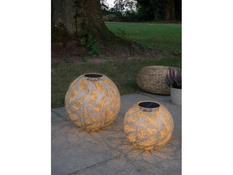 STT Windlicht Solar Antic Ball Feather, Ø 40 cm, Sand