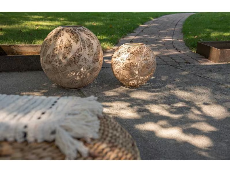 STT Windlicht Solar Antic Ball Feather, Ø 40 cm, Sand