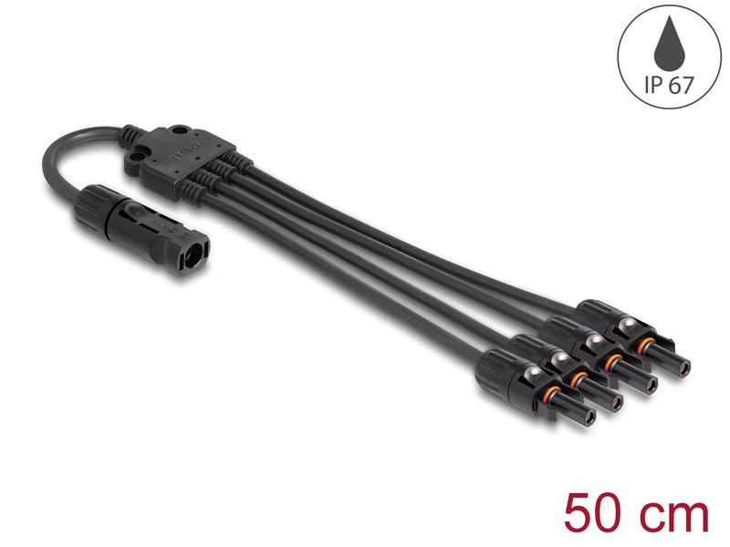 Delock Splitter Kabel DL4 1x Stecker zu 4x Buchse 4 mm², 50 cm
