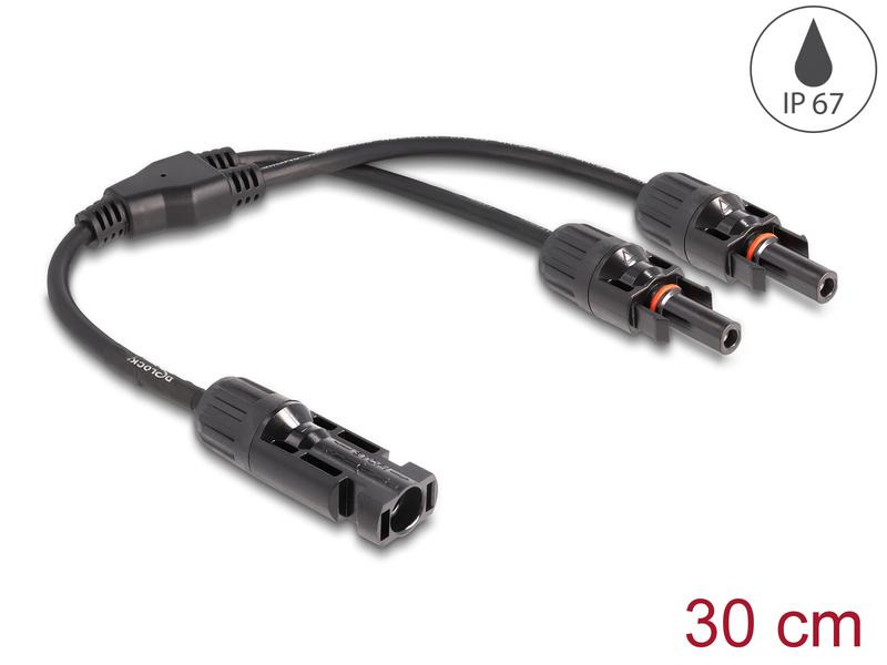 Delock Splitter Kabel DL4 1x Stecker zu 2x Buchse 4 mm², 30 cm