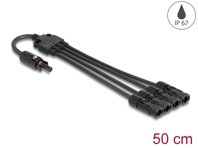Delock Splitter Kabel DL4 1x Buchse zu 4x Stecker 4 mm², 50 cm